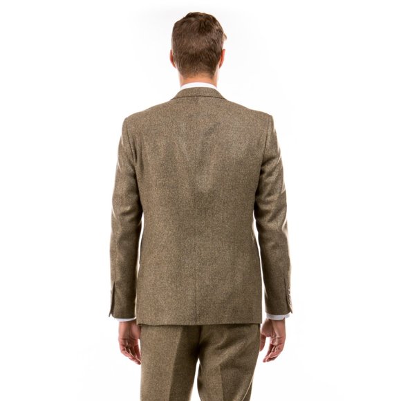 Hybrid Fit Classic Tweed Tan Mens Suit by Sean Alexander - Picture 2 of 4